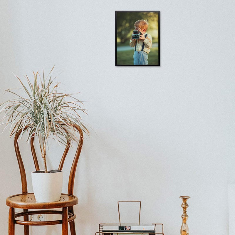 Frametory, 8x10 Black Aluminum Picture Frame - Set of 1 - Ideal for Displaying 5x7 Photos with Mat or 8x10 Without Mat - Real Glass Front - Simple Gallery Wall Frames for Art Prints and Posters - Image 5